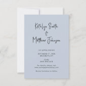 Save The Date Dusty Blue Fun Script Mariage photo moderne (Dos)