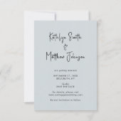 Save The Date Dusty Blue Fun Script Mariage photo moderne (Dos)