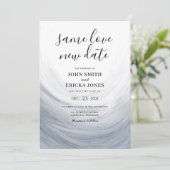 Save The Date Dusty Blue Gray Aquarelle Vague Même Amour Nouvell (Debout devant)
