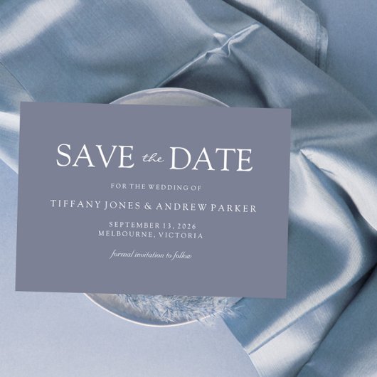 Save The Date Dusty Blue Mariage moderne