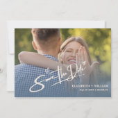 Save The Date Dusty Blue Mariage Photo QR Code Elegant (Devant)