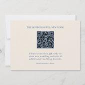 Save The Date Dusty Blue Mariage Photo QR Code Elegant (Dos)