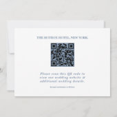 Save The Date Dusty Blue Mariage Photo QR Code Elegant (Dos)