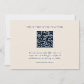 Save The Date Dusty Blue Mariage Photo QR Code Elegant (Dos)