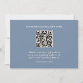 Save The Date Dusty Blue Mariage Photo QR Code Elegant (Dos)