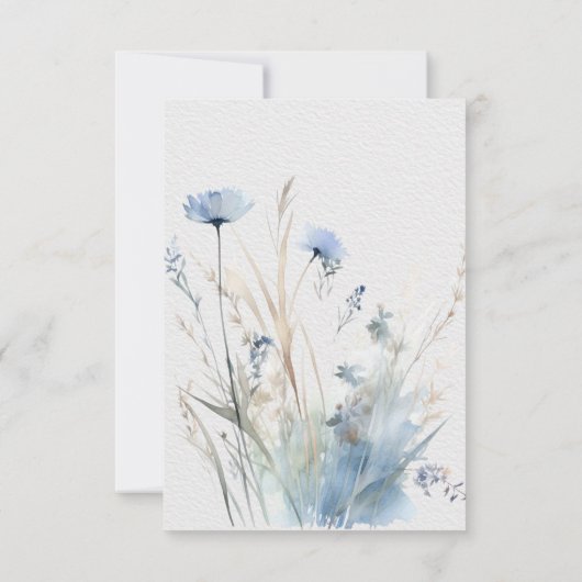 Save The Date Dusty Blue Meadow Fleur sauvage moderne Mariage (Dos)