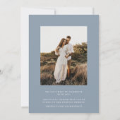 Save The Date Dusty Blue Modern Elegant Wedding Photo (Dos)