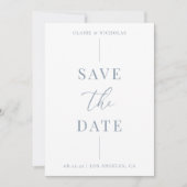 Save The Date Dusty Blue Moderne Mariage élégant Gras Texte&Phot (Devant)