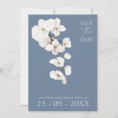 Save The Date Dusty Blue Orchid Wedding Enregistrer la date (Devant)