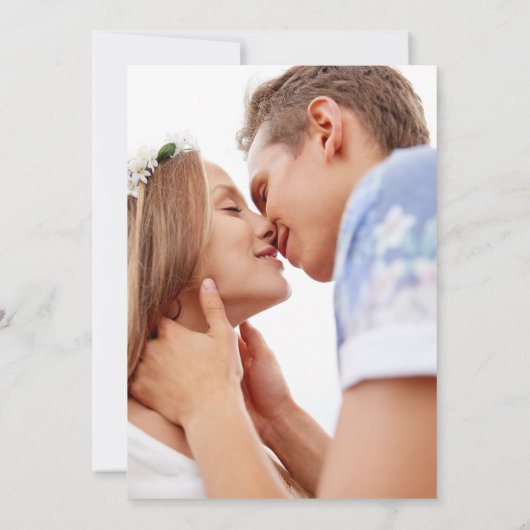 Save The Date Dusty Blue Photo Wedding Enregistrer La Date (Dos)