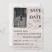 Save The Date Dusty Blue Pologne Passeport Enregistrer La Date (Dos)