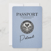 Save The Date Dusty Blue Pologne Passeport Enregistrer La Date (Devant)