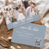 Save The Date Dusty Blue QR Code - Enregistrer la date 3 Photo