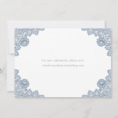 Save The Date Dusty Blue Rustic Floral Mariage dentelle (Dos)