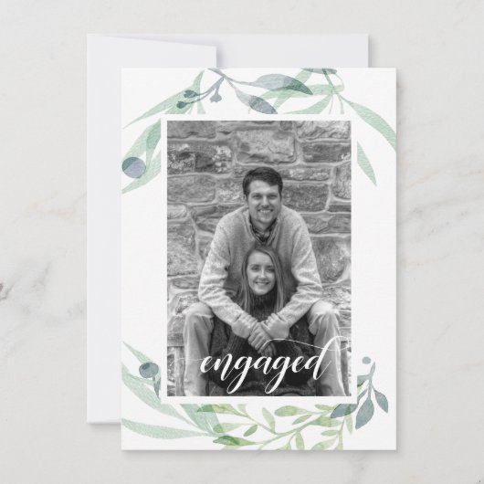 Save The Date Dusty Blue Sage Green Botanical Photo (Devant)