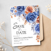 Save The Date Dusty Blue Terracotta Rust Garden Mariage élégant