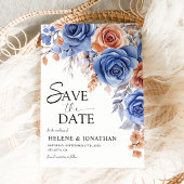 Save The Date Dusty Blue Terracotta Rust Garden Mariage élégant