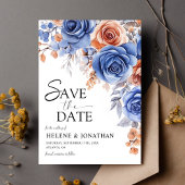 Save The Date Dusty Blue Terracotta Rust Garden Mariage élégant