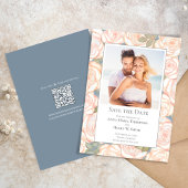 Save The Date Dusty Blue Wedding Save Date Floral Photo