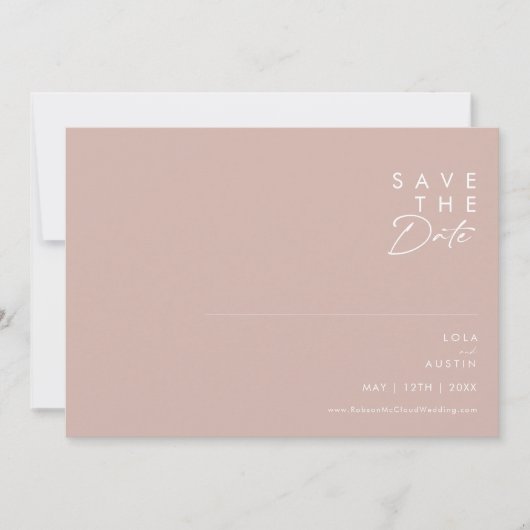 Save The Date Dusty Boho | Rose & Purple Horizontal Enregistrer (Devant)