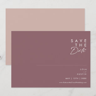 Save The Date Dusty Boho Violet et Rose horizontal