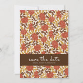 Save The Date Dusty Brunt Orange Peony Flowers Mariage de automn (Dos)