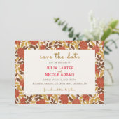 Save The Date Dusty Brunt Orange Peony Flowers Mariage de automn (Debout devant)