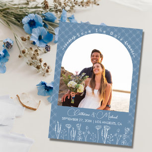 Save The Date Dusty Fleur sauvage Bohemian Arch Mariage