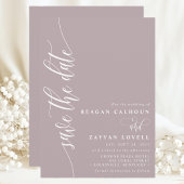 Save The Date Dusty Lavender Simple Modern Script Enregistrer La