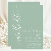 Save The Date Dusty Mint Simple Script Moderne Enregistrer La Da