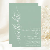 Save The Date Dusty Mint Simple Script Moderne Enregistrer La Da