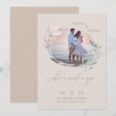 Save The Date Dusty Palomino Rose photo feuilleté (Devant / Derrière)