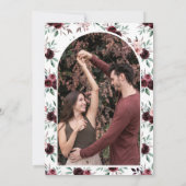 Save The Date Dusty rose Bourgogne Mariage floral (Dos)