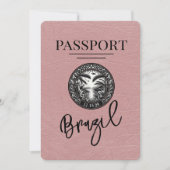 Save The Date Dusty Rose Brésil Passeport Enregistrer La Date (Devant)