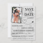 Save The Date Dusty Rose California Passeport Enregistrer La Dat (Dos)