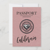 Save The Date Dusty Rose California Passeport Enregistrer La Dat (Devant)
