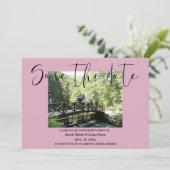 Save The Date Dusty Rose Couple Photo Wedding Enregistrer la dat (Debout devant)