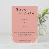 Save The Date Dusty Rose Elegant Minimalist Whispered Petals  (Debout devant)
