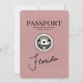 Save The Date Dusty Rose Florida Passeport Enregistrer La Date (Devant)