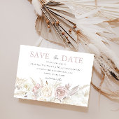 Save The Date Dusty Rose & Ivory White Floral Mariage
