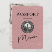Save The Date Dusty Rose Maroc Passeport Enregistrer La Date (Devant / Derrière)