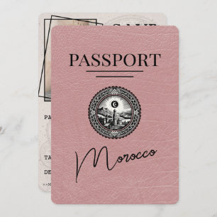 Save The Date Dusty Rose Maroc Passeport Enregistrer La Date