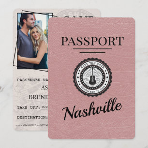 Save The Date Dusty Rose Nashville Passeport Enregistrer La Date