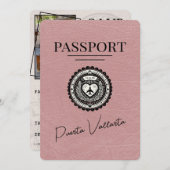 Save The Date Dusty Rose Puerta Vallarta Passeport Enregistrer L (Devant / Derrière)
