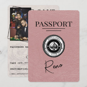 Save The Date Dusty Rose Reno Passeport Enregistrer La Date