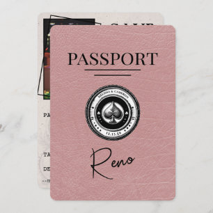 Save The Date Dusty Rose Reno Passeport Enregistrer La Date