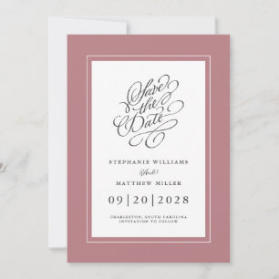 Save The Date Dusty Rose rose Élégant mariage Fiançailles chic