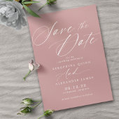 Save The Date Dusty Rose rose mauve | Script simple et élégant