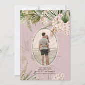 Save The Date Dusty Rose Tropical Pampas Mariage PHOTO Grass Sav (Devant)