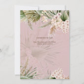 Save The Date Dusty Rose Tropical Pampas Mariage PHOTO Grass Sav (Dos)
